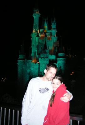 Kitt and Marissa in front of Cinderella's Castle