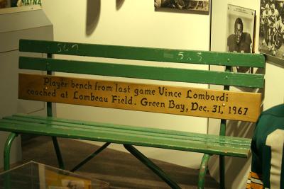 Bench from Lombardi's last game as Packer Coach