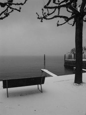 Black and very white Lake Maggiore