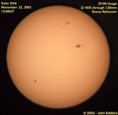 Solar Disk 20031122