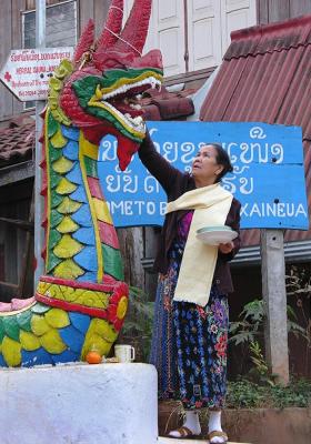 Offering to the Naga - Huay Xai - Laos