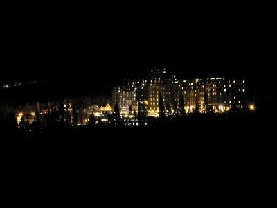 banff springs hotel @ night