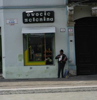 street musician in stary mesto kosice