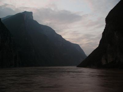 At dawn,the first of the Three Gorges