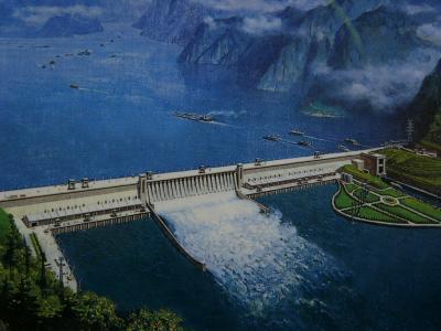 The blueprint of the dam(postcard)