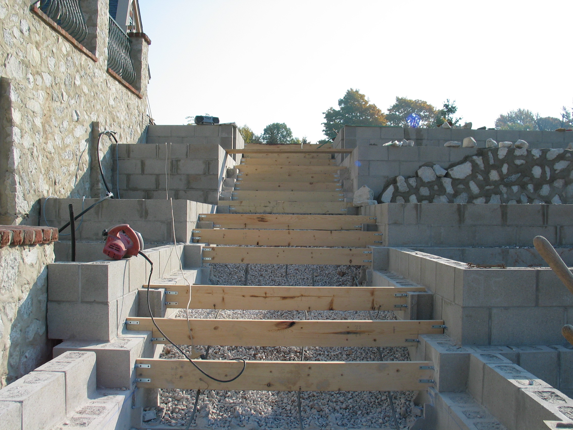 vener work has begun and step forms are in place
