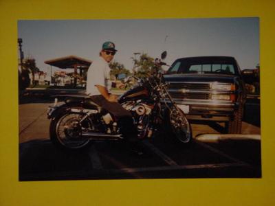 Breck Brubaker <br>and his Harley chopper