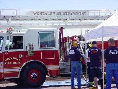 Avondale Fire Dept. training in Mesa Arizona USA