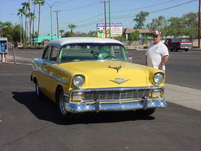 yellow 56 Chevy