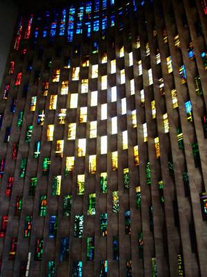 Stained glass window in new Coventry Cathedral