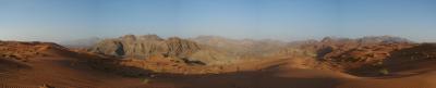 Wadi Swaib in 180 degrees from the top of the big dune.