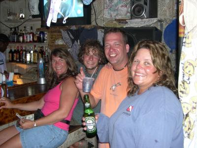 At the End of the World bar ( Julie, Matt, Ken & Kate )