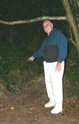 Bob Searl at entrance to the old German bunker June 2004