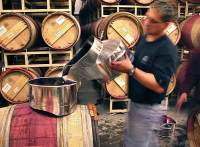 Racking the wine
