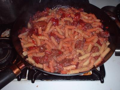 beets sausage gorgonzola sauce with pasta (info)