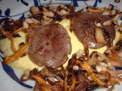 wild mushroom omelette - blue foot and yellowfoot