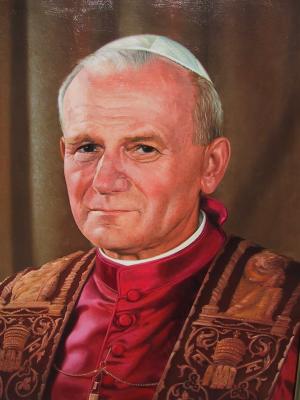  Pope John Paul II   An Original Oil Painting