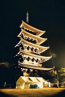 Pagoda at night
