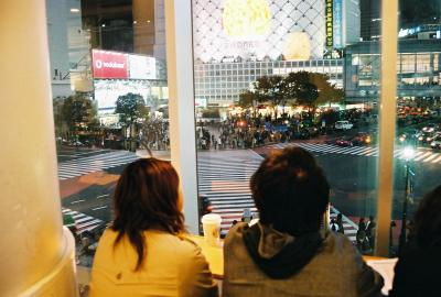 Wait for the little green man! (Shibuya crossing)