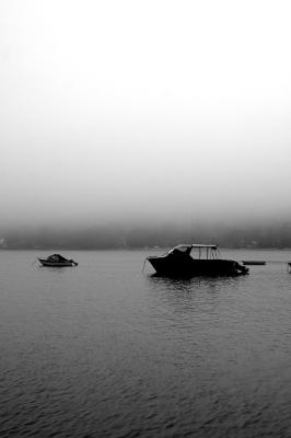 Boat in mist