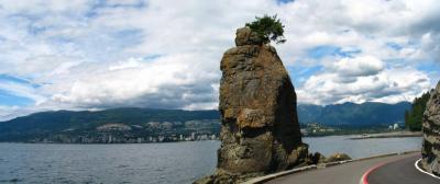 The walking/cycling track around Stanley Park