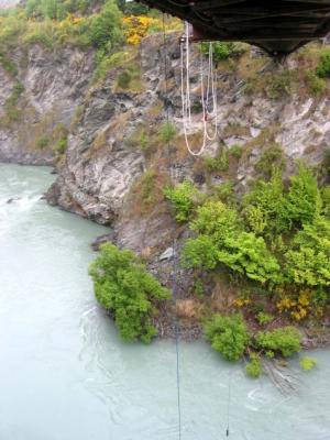 It's 43m from the bungy-jump platform down to the river