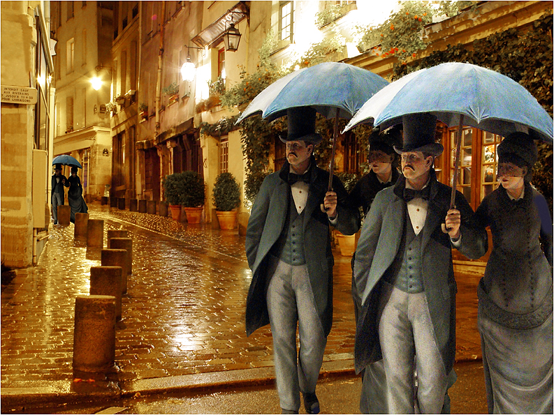 Three Couples in the Rain</b><br><font size=2>Fremiet