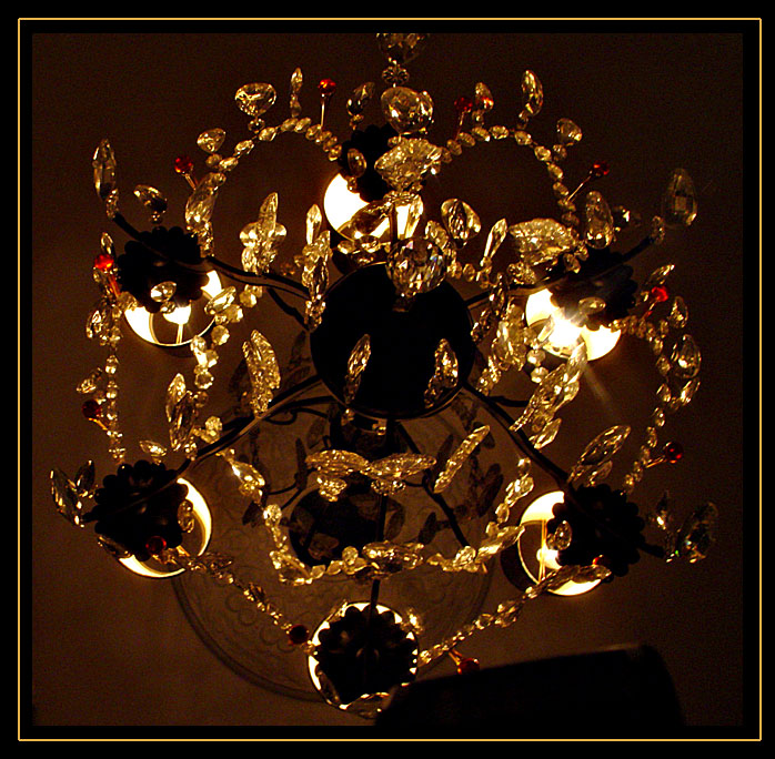 reflection of chandelier by Katherine Kenison