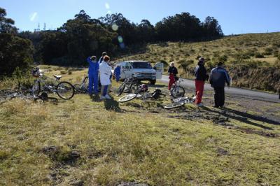 Biking down Haleakala