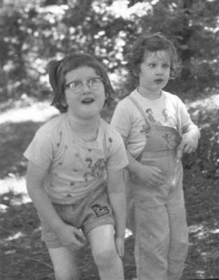 Ann and Aileen at Bay City State Park 7-14-1956