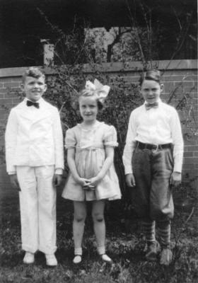 Terences First Communion c.1934 with Agnes and John in front of Chilton House