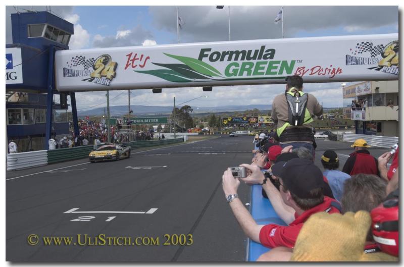 Lamborgini crossing the finish line