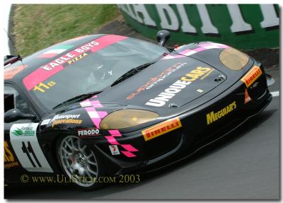 Tight turn for Motorsport Innovation's Black Ferrari 360 Modena Challenge