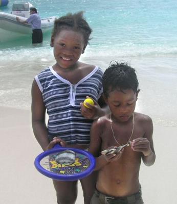 His sister had caught a fish too