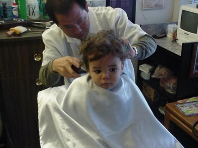 Cooper's first haircut