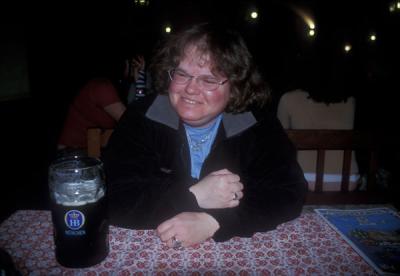 Hofbrauhaus - Julia points out that the beer's not hers ...