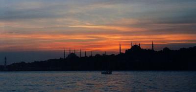 Istanbul - the Blue Mosque and Hagia Sophia in silhouette