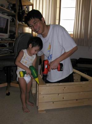 Papa is happy to have me as his assistant!