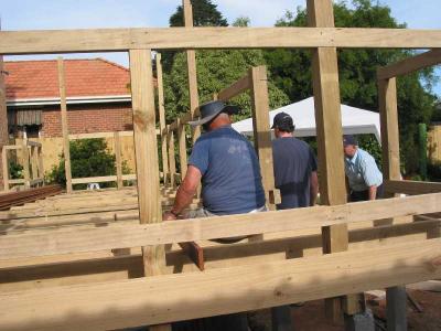posts and rails start to appear