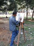 Artist scetching at the Institute of Arts and Crafts, Dhaka