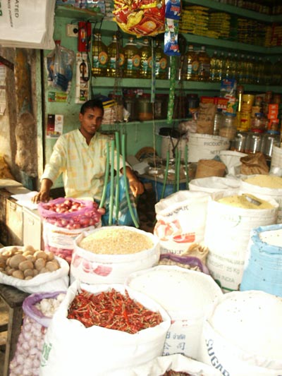 Shop at produce market, Dhaka