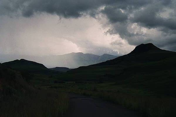 Stormy skies approaching Giant's Castle