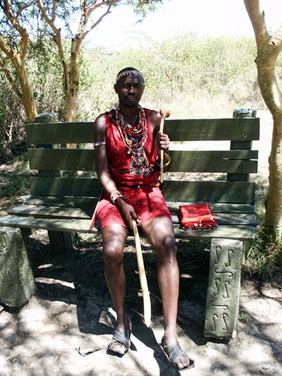 Local Maasai in traditional garb, Hippo Pools, Nairobi National Park