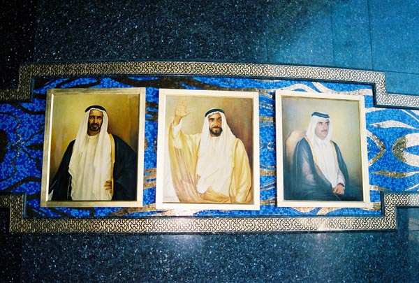 Sheikh Rashid, the father of modern Dubai, Sheikh Zayed, the President of the UAE, Sheikh Maktoum, the current Ruler of Dubai