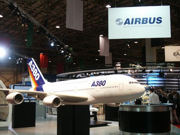 The A380 Superjumbo. Emirates has orders for 45 of them to be delivered starting in 2006.