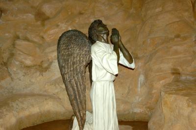 The angel rejoices as the tomb is empty