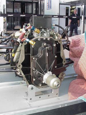 Audi tranny: the driveshaft goes in that little hole!