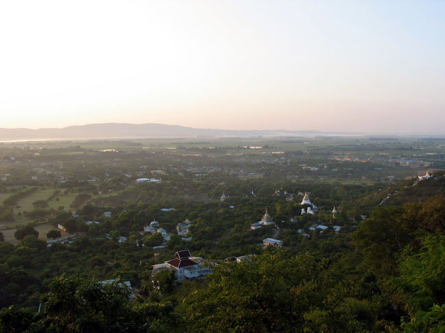 Looking toward MIngun from Mandalay Hill.