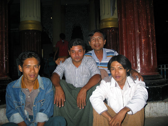 Taxi drivers at Mandalay Hill.