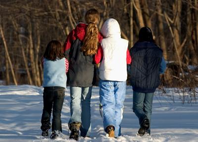 Girls on a Winter Hike